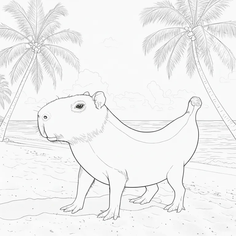 Capybarelli Bananalelli 색칠 페이지