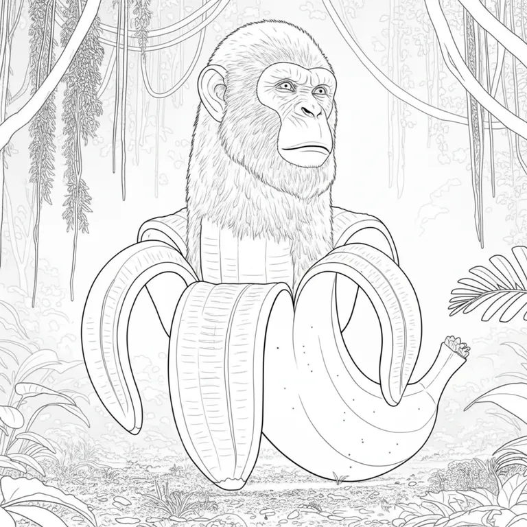 Chimpanzini Bananini 색칠 페이지