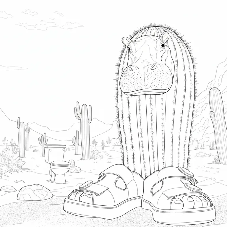 Il Cacto Hipopotamo 색칠 페이지