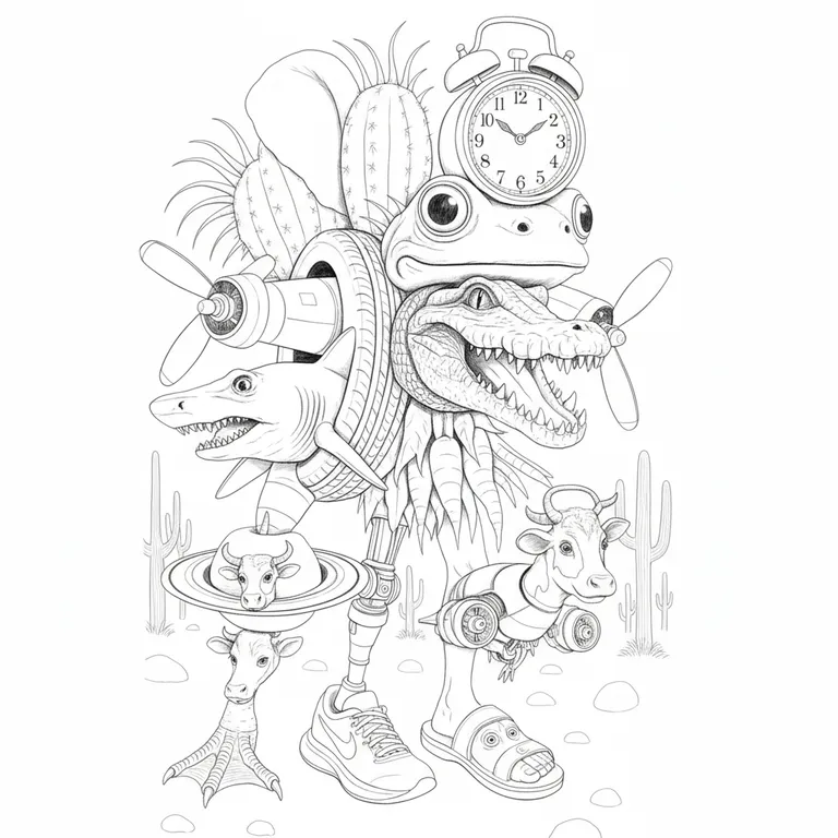 La vaca Trippa troppa Bombini Gusini Tralala Lirilira Tung Tung Sahur boneka Tung Tung tralalelo cappuccino assasine Trippi troppa Crocodina fruli frulia 색칠 페이지