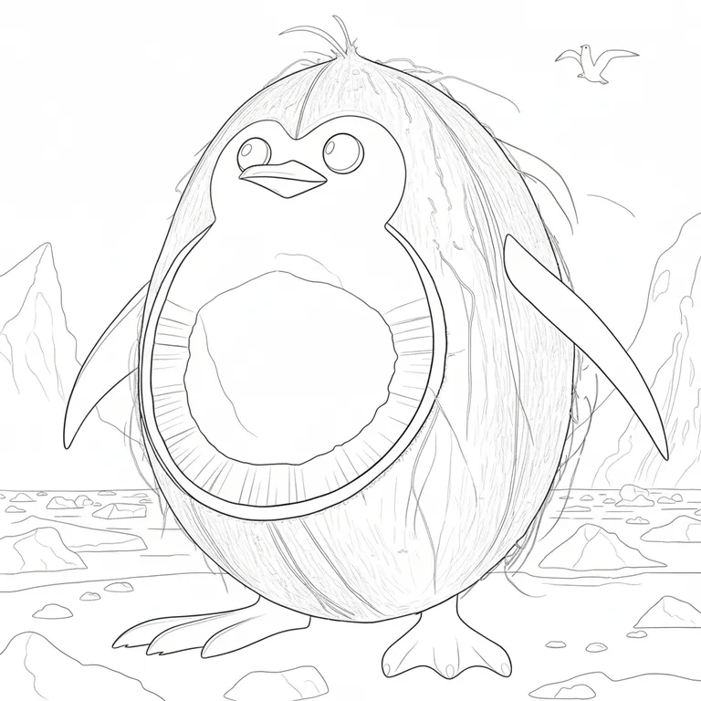 Penguino Cocosino 색칠 페이지