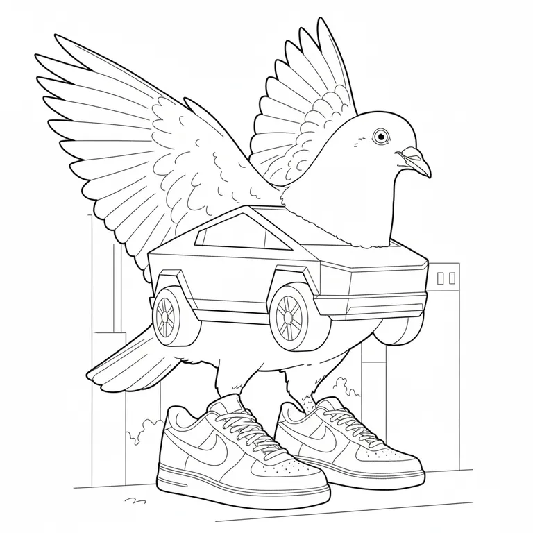 Piccione Macchina 색칠 페이지