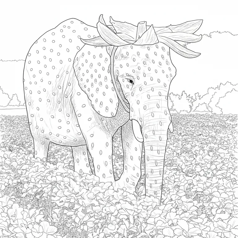 Strawberry Elephant 색칠 페이지