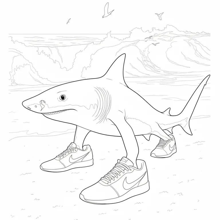 Tralalero Tralala 색칠 페이지