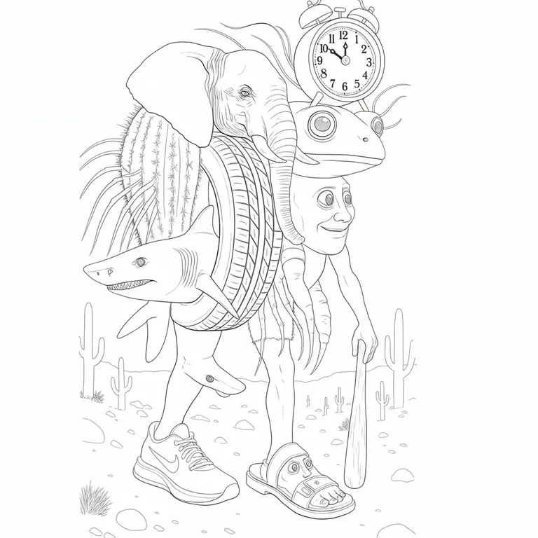 Trippa Troppa Tralala Lirilì Rilà Tung Tung Sahur Boneca Tung Tung Tralalelo Trippi Troppa Crocodina 색칠 페이지